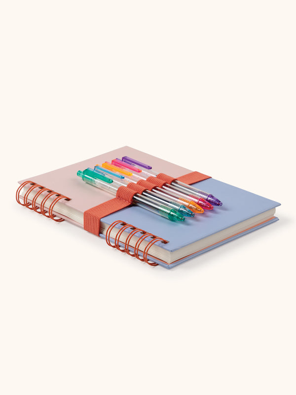 Studio Oh Coral & Salt Water Harper Split-Spiral Notebook & Pen Set