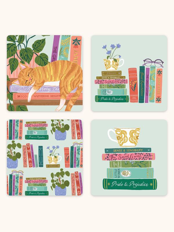 Studio Oh Cozy Reads Assorted Mini Note Card Set With Stickers