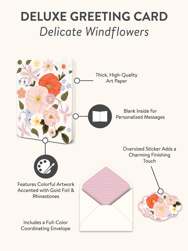 Studio Oh Delicate Windflowers Deluxe Greeting Cards