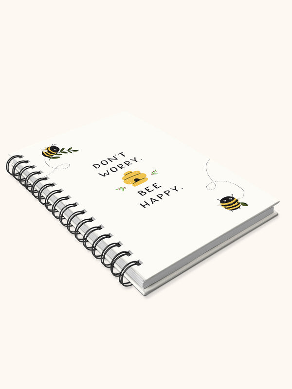 Studio Oh Don't Worry Bee Happy Medium Spiral Notebook