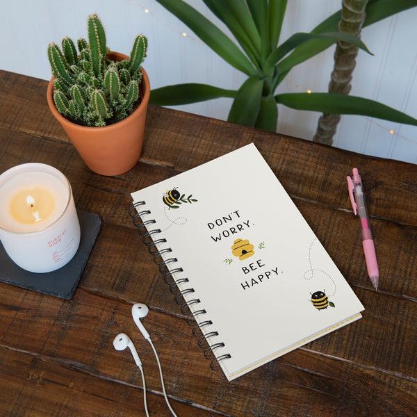 Studio Oh Don't Worry Bee Happy Medium Spiral Notebook