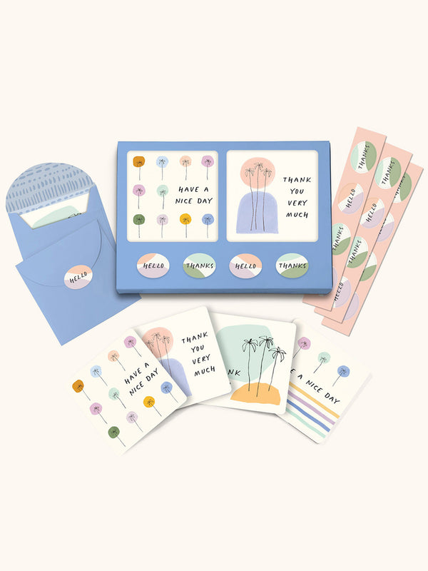 Studio Oh Dotted Palms Mini Note Card Set With Stickers