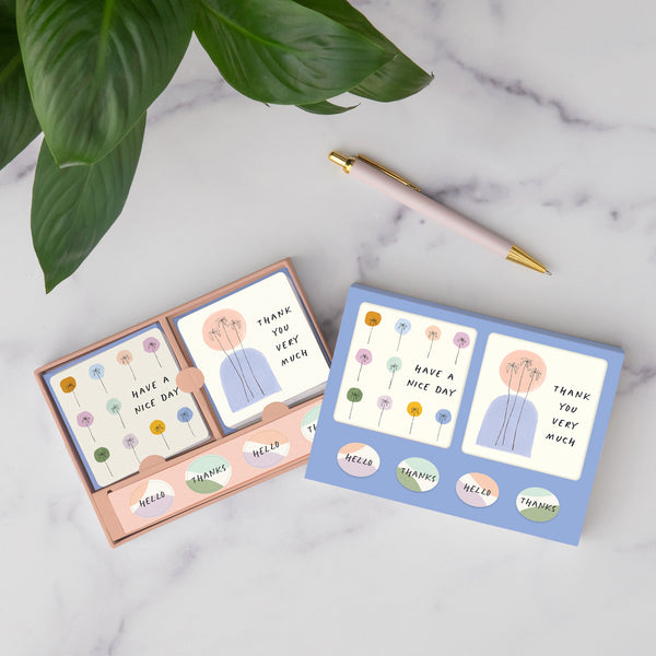 Studio Oh Dotted Palms Mini Note Card Set With Stickers