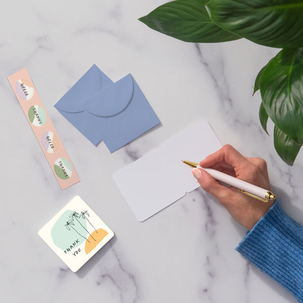 Studio Oh Dotted Palms Mini Note Card Set With Stickers