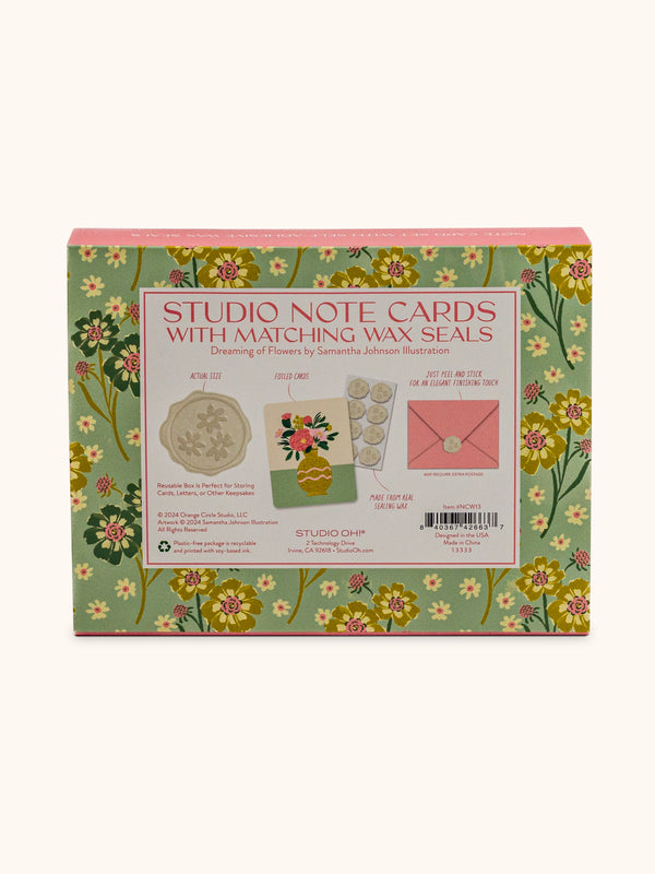 Studio Oh Dreaming Of Flowers Note Card Set With Wax Seals