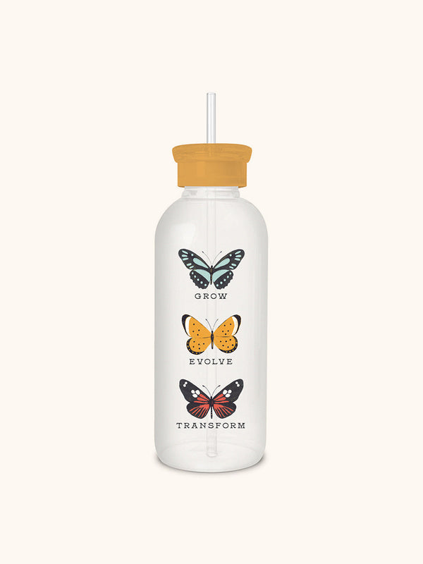 studio oh Grow Evolve Transform Glass Water Bottle with Straw
