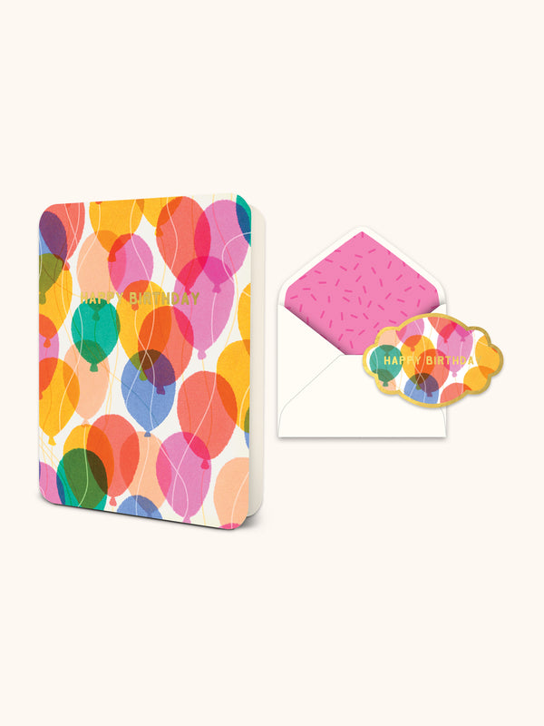 studio oh Happy Birthday Colorful Balloons Deluxe Greeting Card