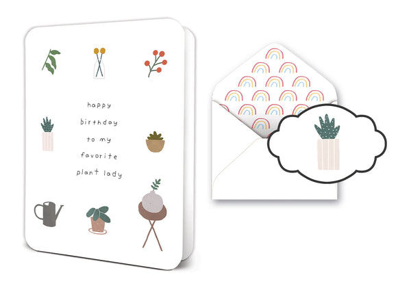 studio oh Happy Birthday to My Favorite Plant Lady Deluxe Greeting Card