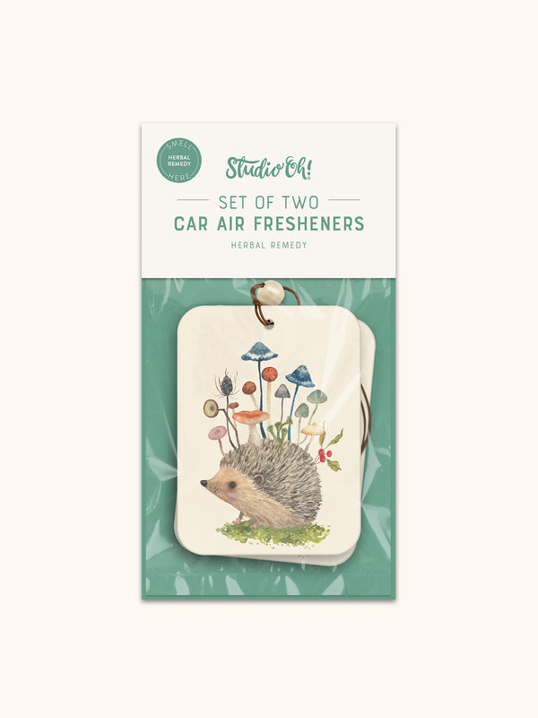 Studio Oh Hedgehog With Mushrooms Car Air Freshener