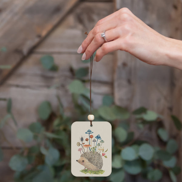 Studio Oh Hedgehog With Mushrooms Car Air Freshener