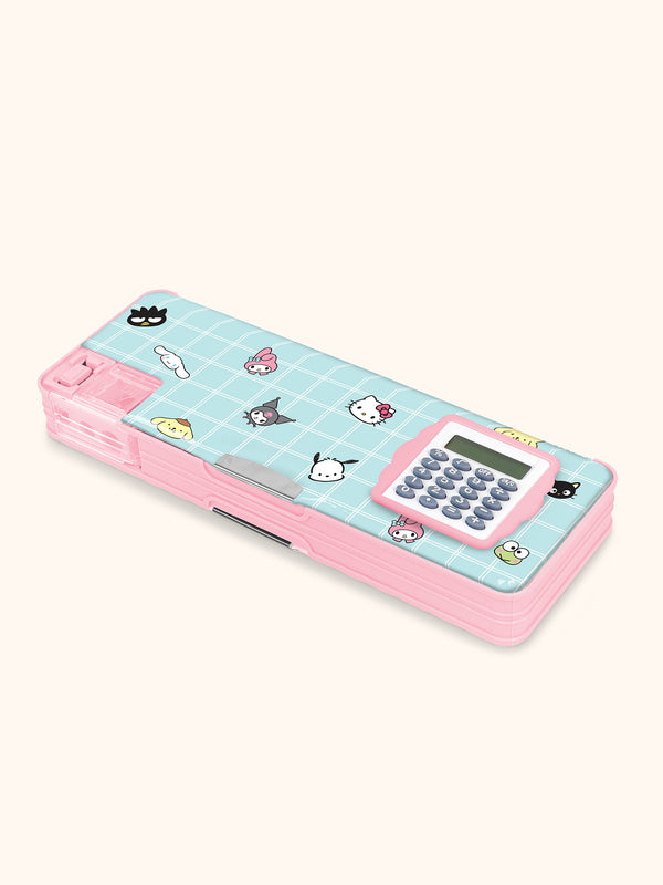 studio oh Hello Kitty and Friends Blue Grid Pencil Case