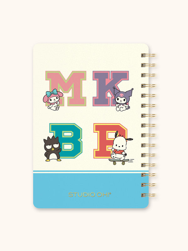 Studio Oh Hello Kitty And Friends College Letters Blue Agatha Notebook With Sticker Sheet