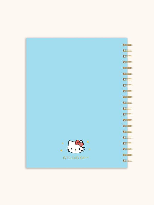Studio Oh Hello Kitty And Friends College Letters Blue Extra-Large Spiral Notebook With Pocket & Sticker Sheet