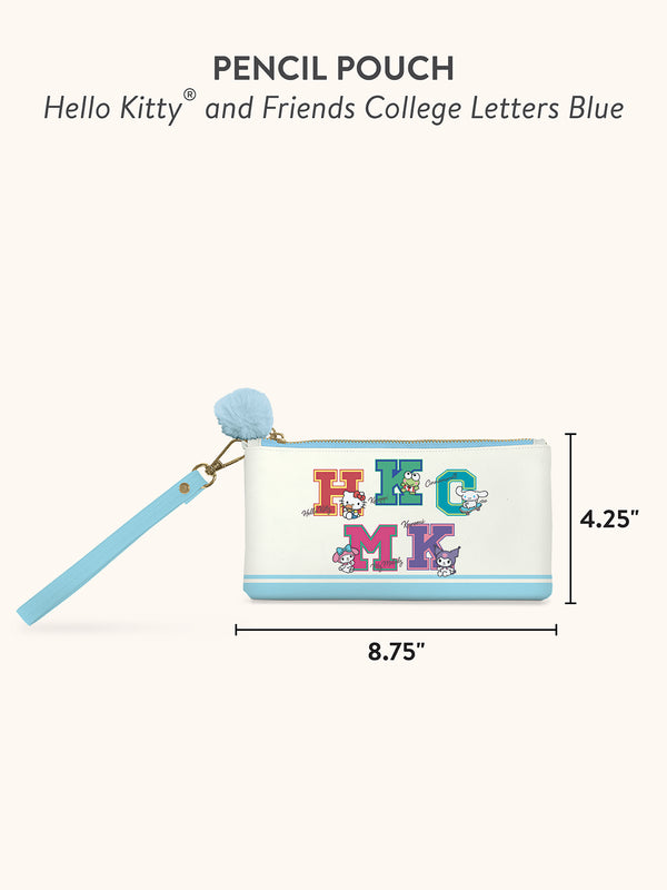 Studio Oh Hello Kitty And Friends College Letters Blue Pencil Pouch
