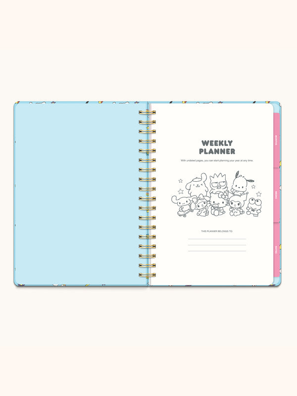 Studio Oh Hello Kitty And Friends College Letters Blue Undated Tri-Tab Planner