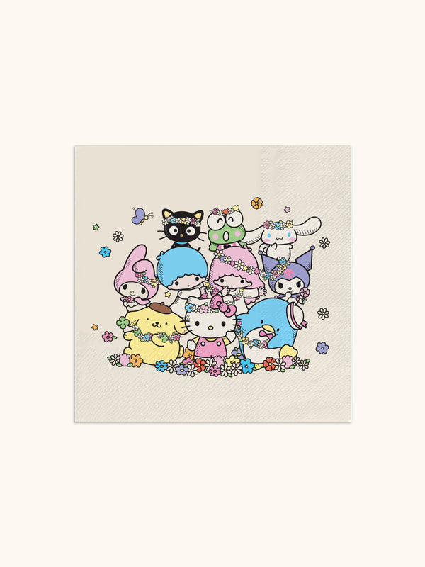 studio oh Hello Kitty and Friends Flower Crowns Beverage Napkins