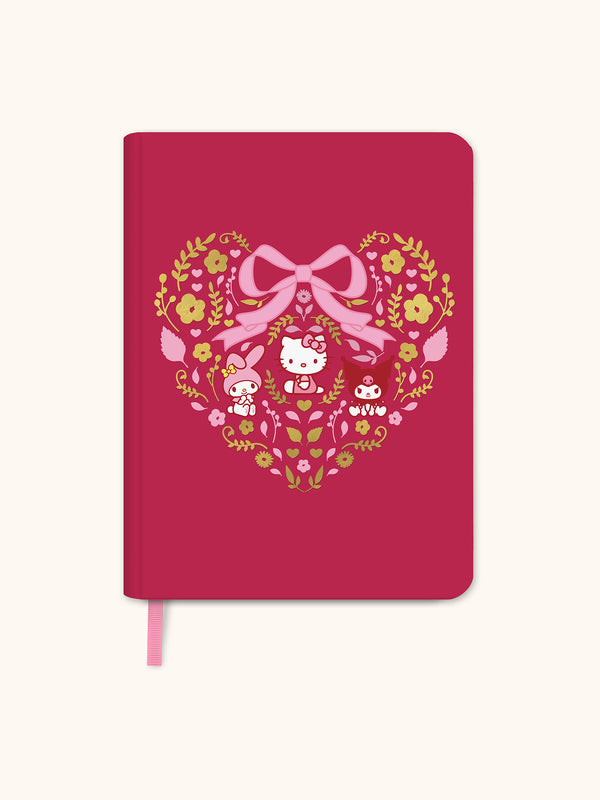 studio oh Hello Kitty and Friends Hearts and Flowers Casebound Notebook