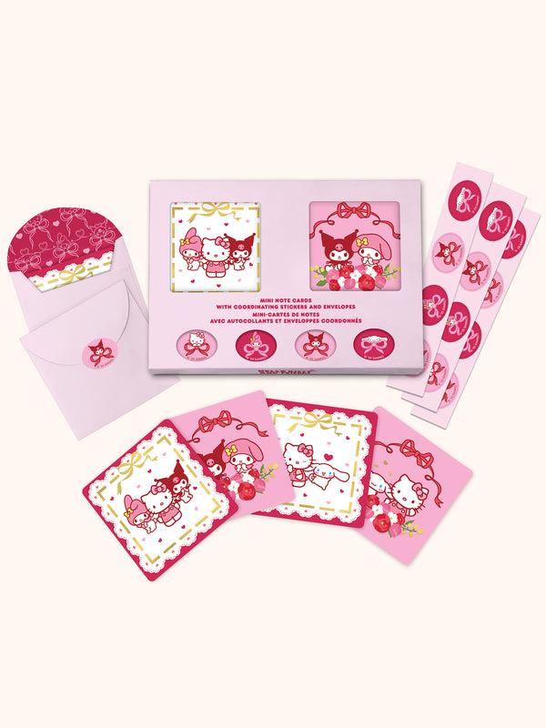 Studio Oh Hello Kitty And Friends Hearts And Ribbons Assorted Mini Note Cards With Stickers