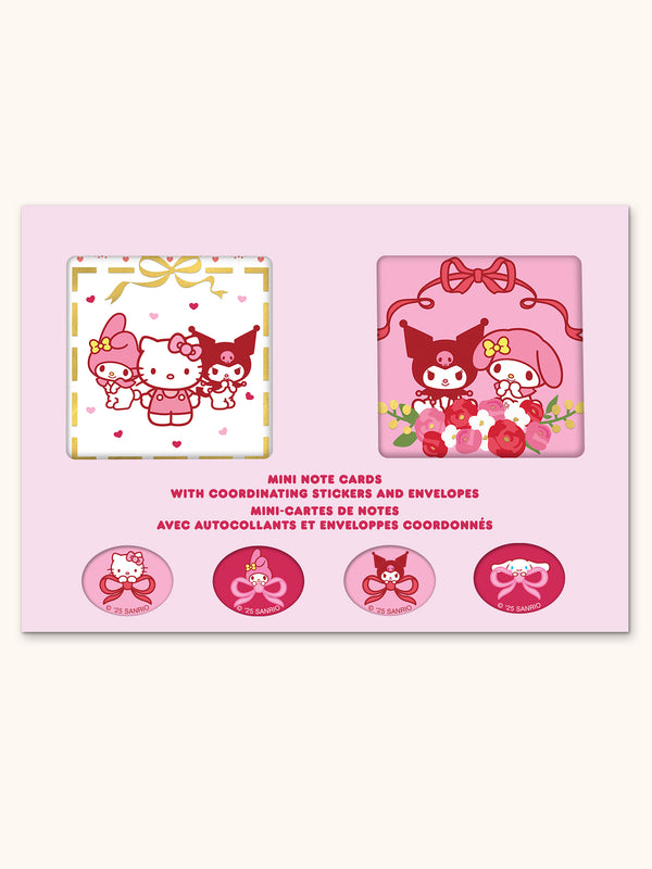 studio oh Hello Kitty and Friends Hearts and Ribbons Assorted Mini Note Cards with Stickers