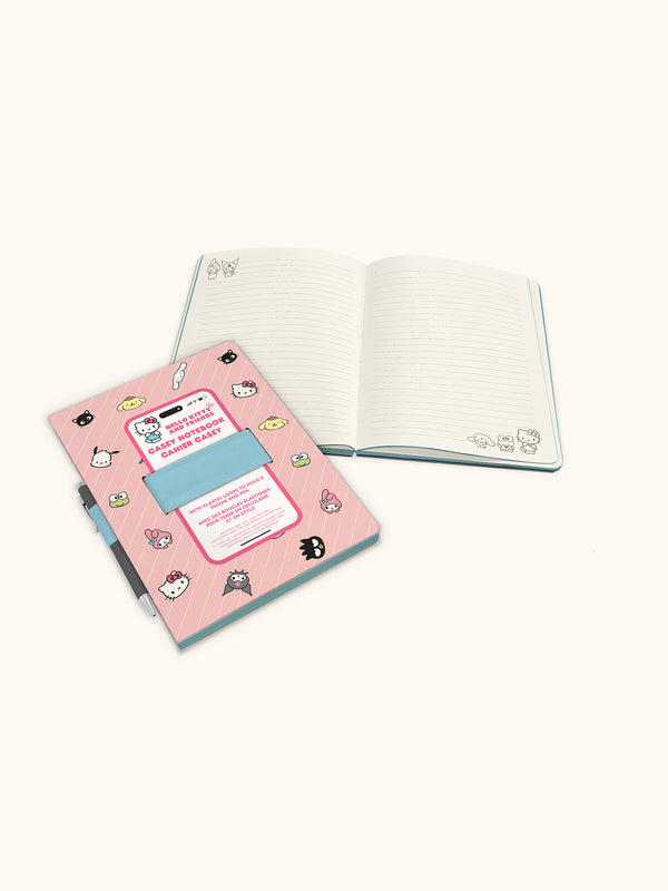 Studio Oh Hello Kitty And Friends Pink Pinstripe Casey Notebook With Phone Loop