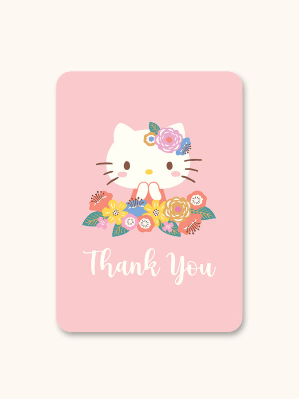 studio oh Hello Kitty Flowers Thank you Deluxe Greeting Card