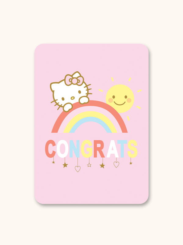 studio oh Hello Kitty Rainbow Dreams Congratulations Deluxe Greeting Card