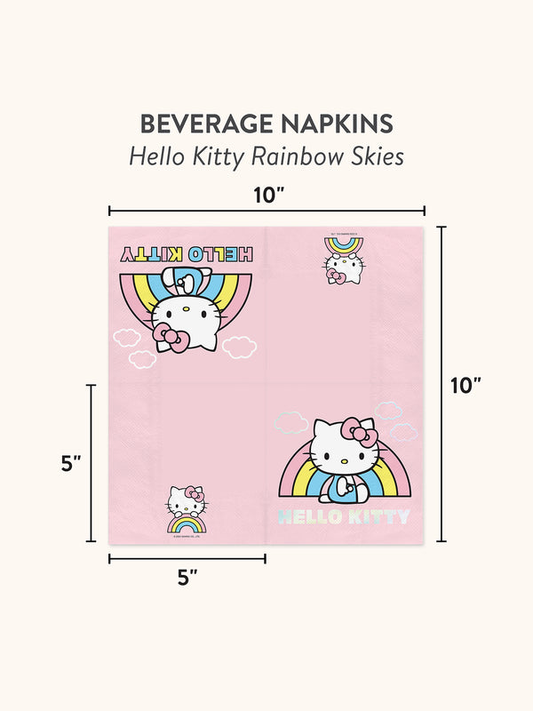 Studio Oh Hello Kitty Rainbow Skies Beverage Napkins