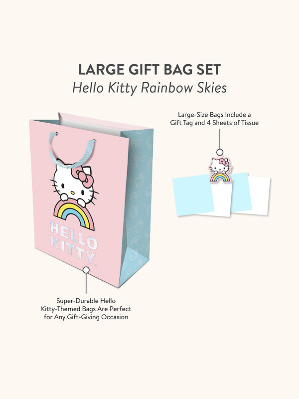 Studio Oh Hello Kitty Rainbow Skies Large Gift Bag Set