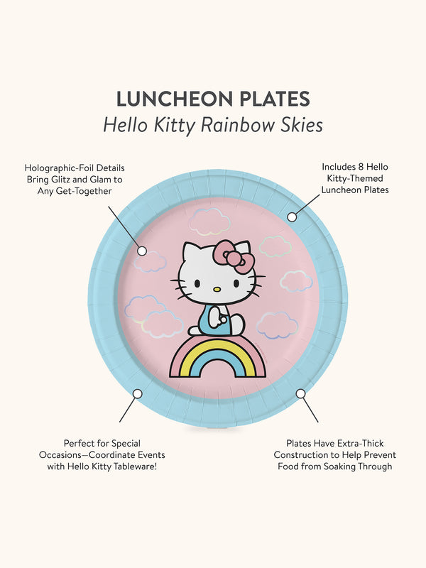 Studio Oh Hello Kitty Rainbow Skies Luncheon Plates
