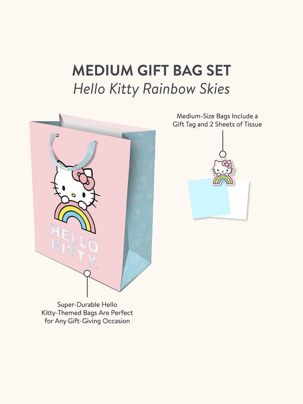 Studio Oh Hello Kitty Rainbow Skies Medium Gift Bag Set