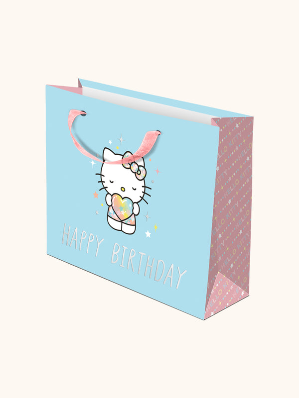 studio oh Hello Kitty Starshine Blue Happy Birthday Medium Gift Bag