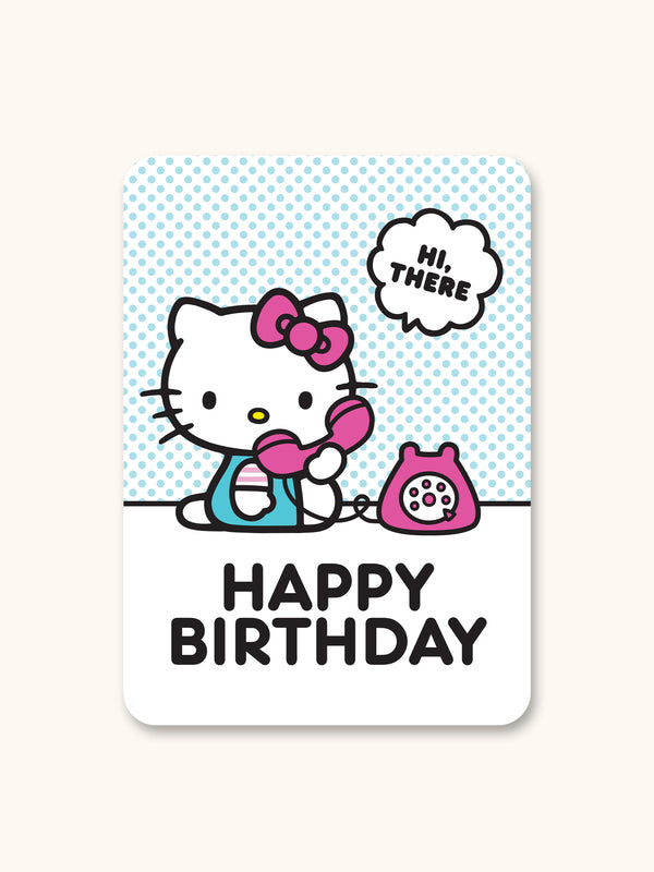 studio oh Hello Kitty Telephone Blue Happy Birthday Deluxe Greeting Card
