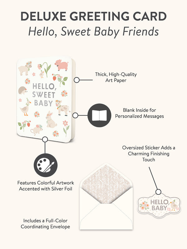 Studio Oh Hello Sweet Baby Friends Deluxe Greeting Cards