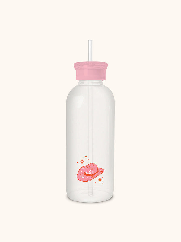 Studio Oh Howdy Partner Glass Water Bottle With Straw