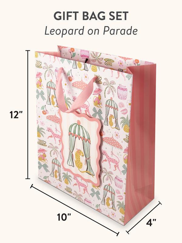 Studio Oh Leopard On Parade Large Vertical Die-Cut Gift Bag With Tissue