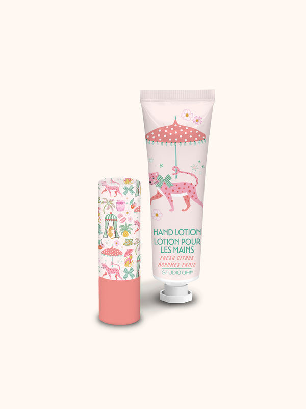 Studio Oh Leopard On Parade Lip Balm & Hand Lotion Set