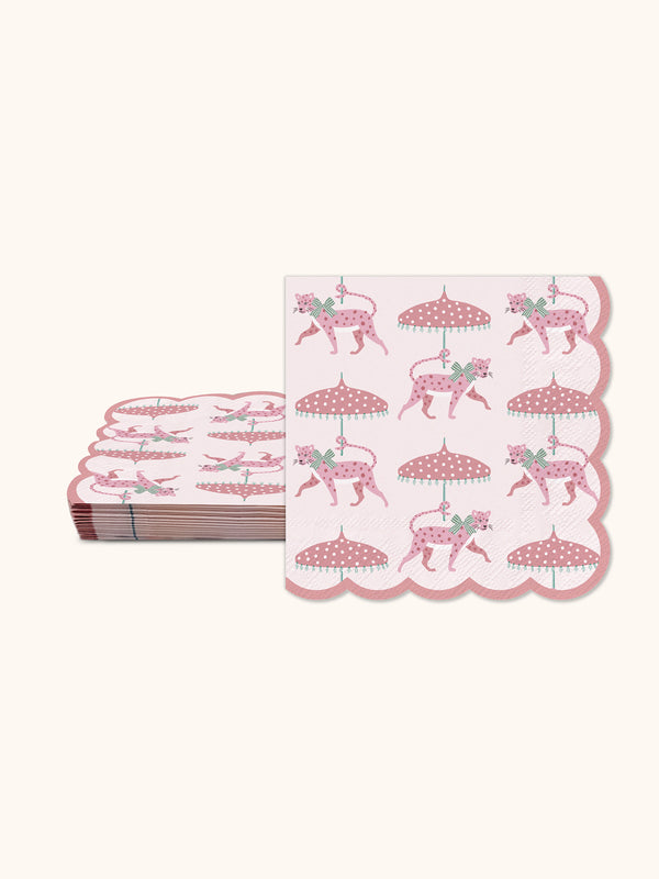 Studio Oh Leopard On Parade Scalloped Beverage Napkins