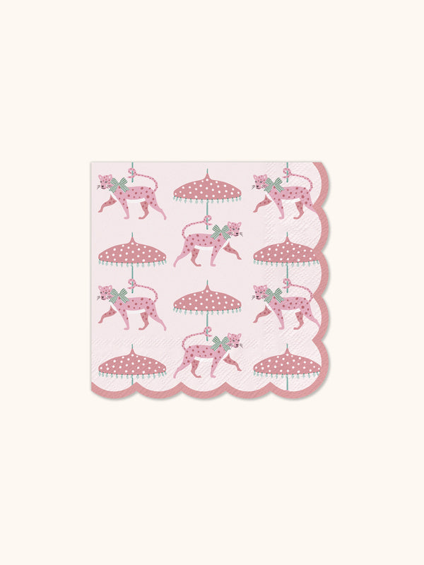 studio oh Leopard on Parade Scalloped Beverage Napkins