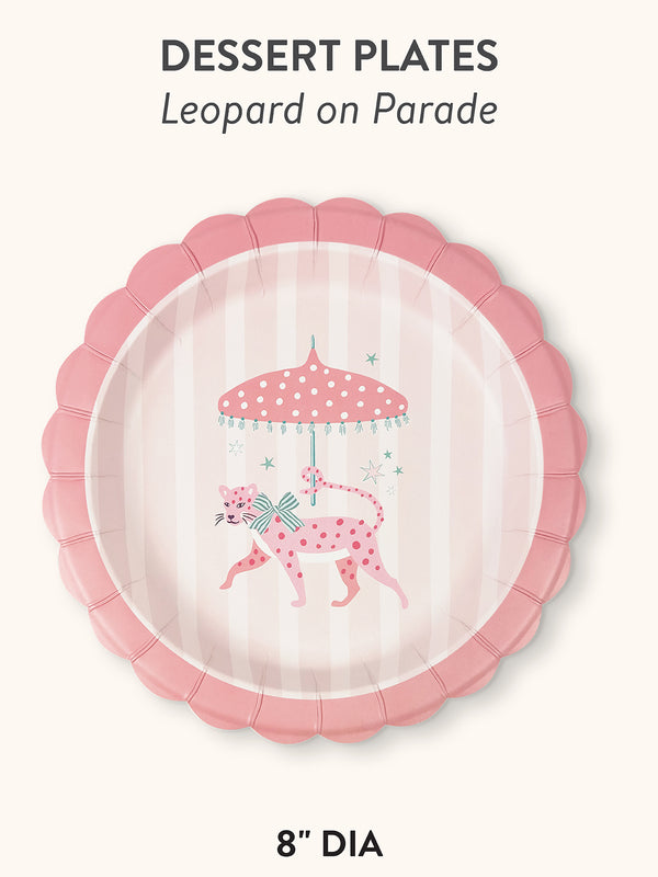 Studio Oh Leopard On Parade Scalloped Dessert Plates