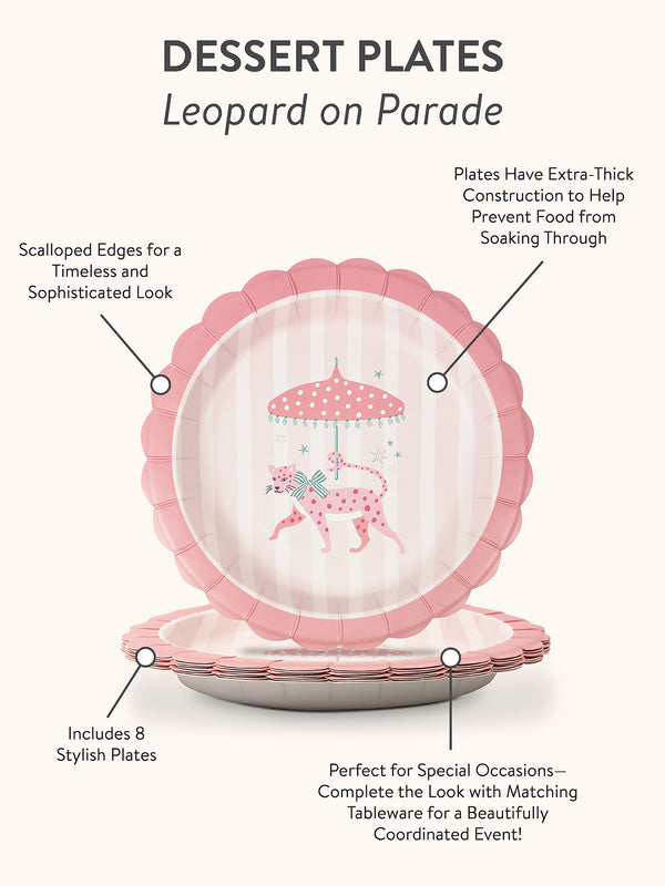 Studio Oh Leopard On Parade Scalloped Dessert Plates