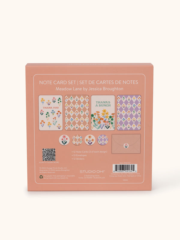 Studio Oh Meadow Lane Assorted Note Card Set With Stickers