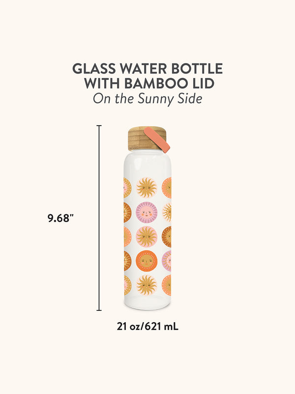 Studio Oh On The Sunny Side Glass Water Bottle With Bamboo Lid