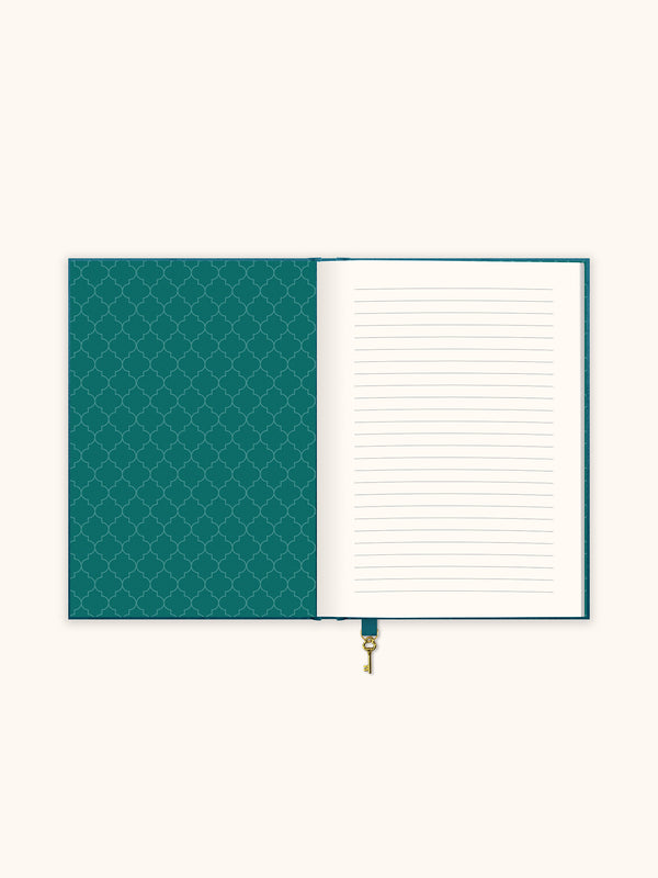 Studio Oh Peacock Blue Feather Olivia Velvet A5 Journal