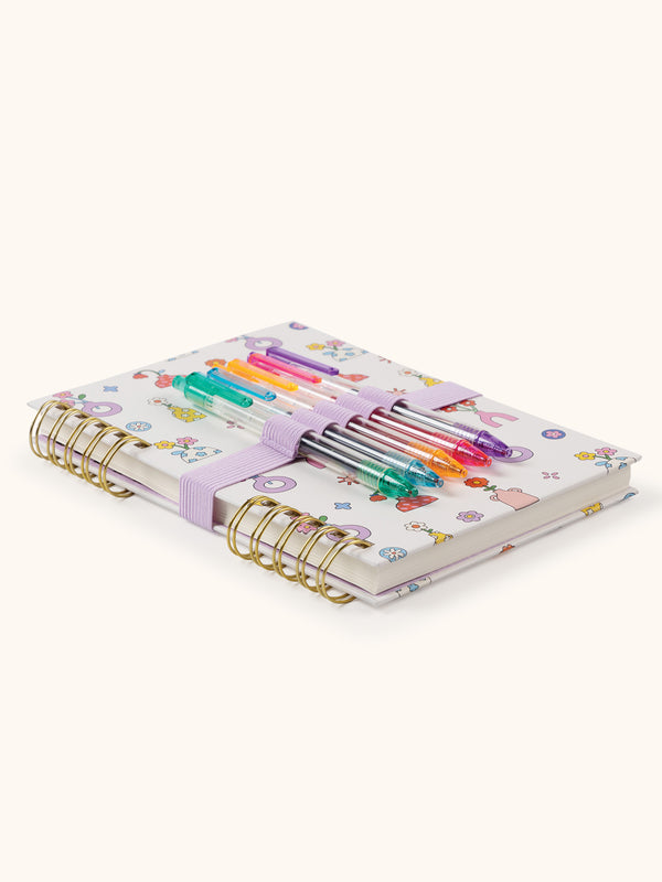 Studio Oh Pretty Posies Harper Split-Spiral Notebook & Pen Set