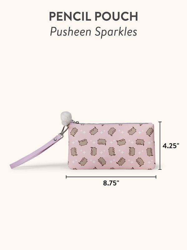 Studio Oh Pusheen Sparkles Pencil Pouch With Wrist Strap & Decorative Pull