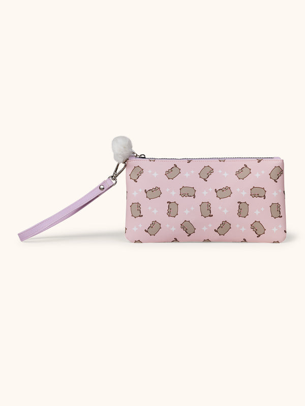studio oh Pusheen Sparkles Pencil Pouch with Wrist Strap & Decorative Pull