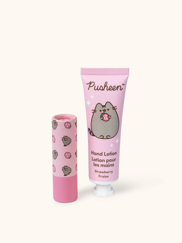 Studio Oh Pusheen Sweet Strawberry Lip Balm & Hand Lotion Set