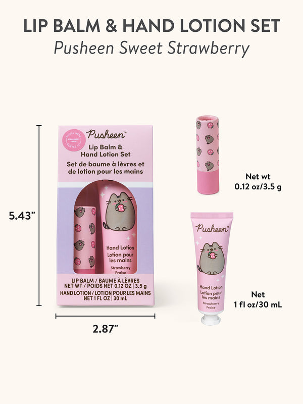 Studio Oh Pusheen Sweet Strawberry Lip Balm & Hand Lotion Set