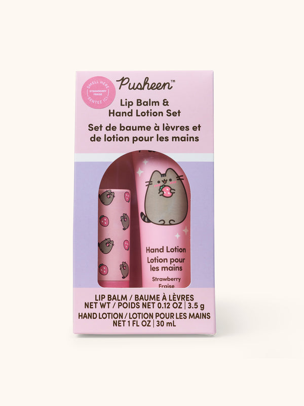studio oh Pusheen Sweet Strawberry Lip Balm & Hand Lotion Set