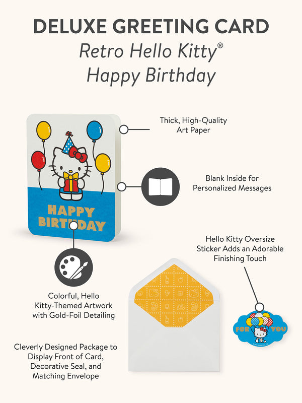 Studio Oh Retro Hello Kitty Happy Birthday Deluxe Greeting Cards